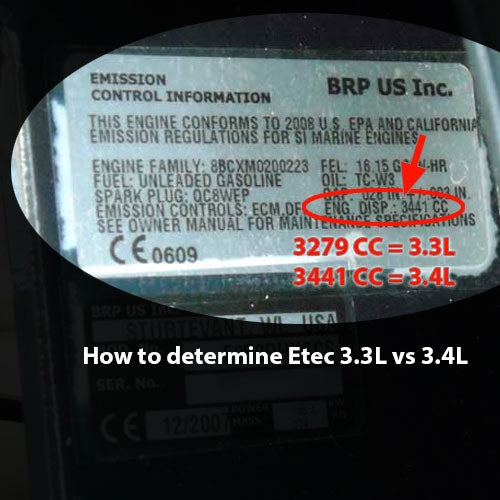 Piston Kit, Cast - Johnson / Evinrude 3.3L Etec