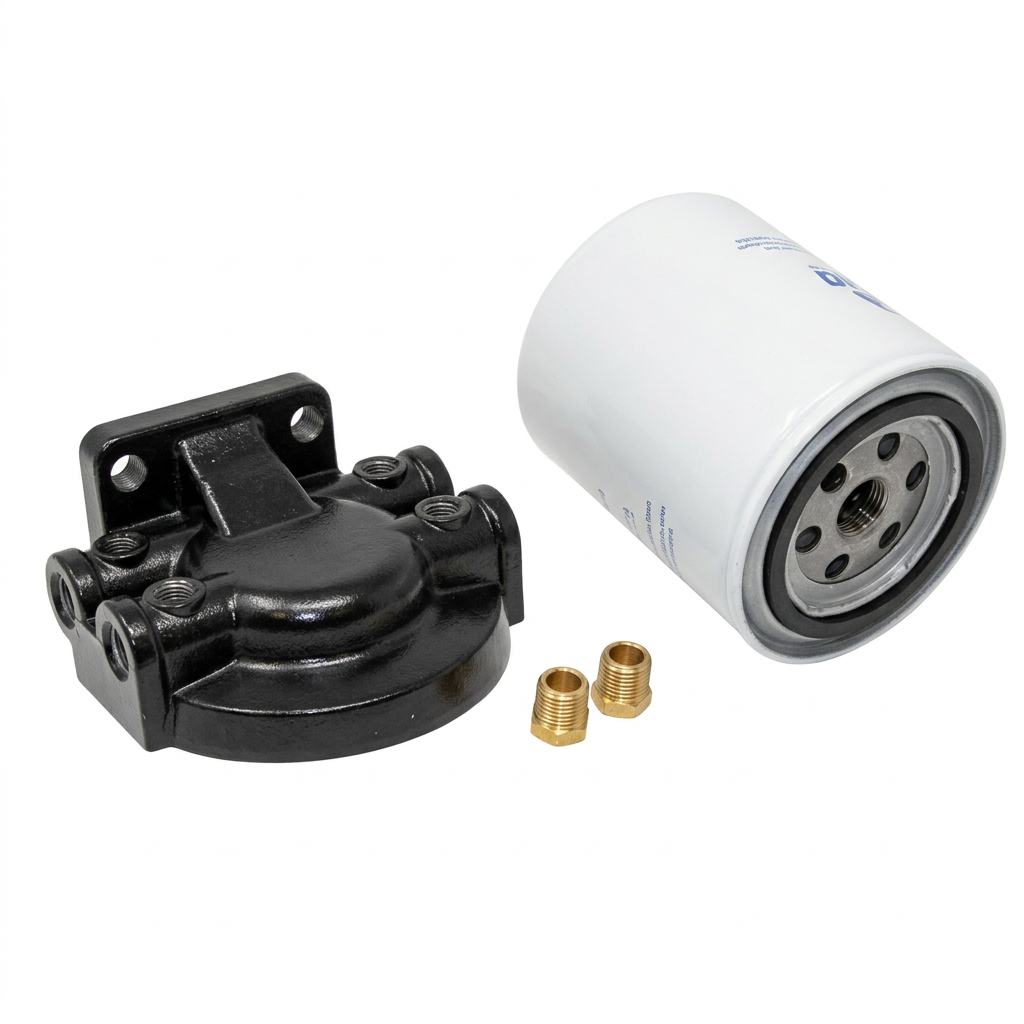 Fuel Filter and 1/4" Aluminum Bracket - 4-1/8" Tall, 10 Micron